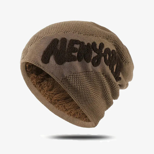 Premium Brown Fleece-Lined Knit Beanie - CP087
