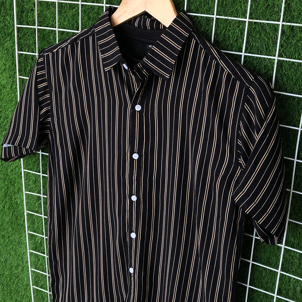 Black & Nomad Striped Shirt - MS025
