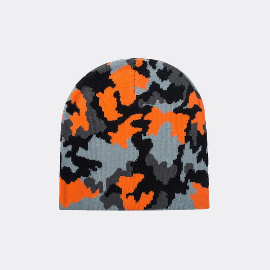 Orange Camouflage Knit Beanie - CP088