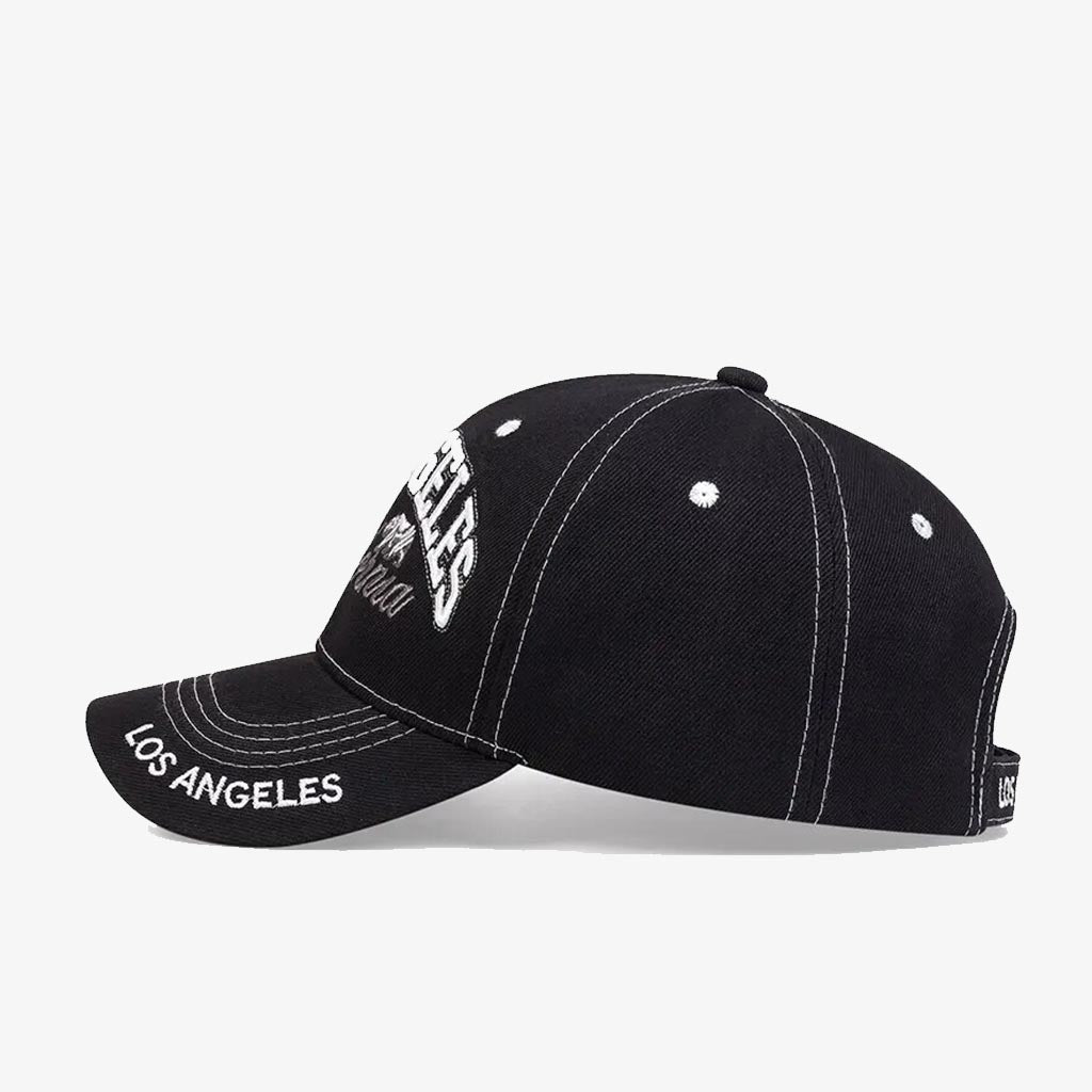 Los Angeles Embroidered Black Cap - CP050