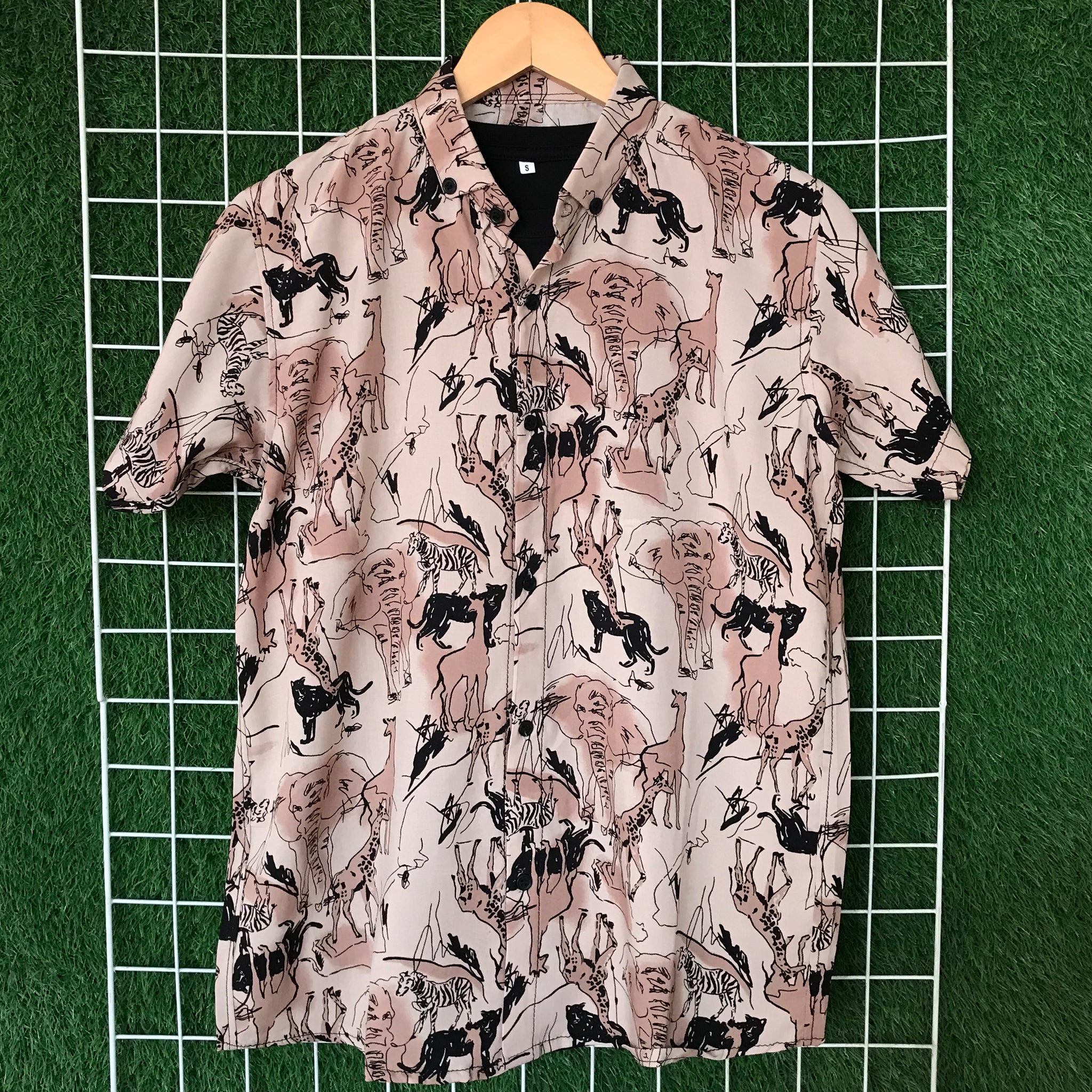 African Beast Brown Printed Shirt - MS042