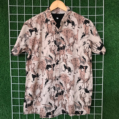 African Beast Brown Printed Shirt - MS042