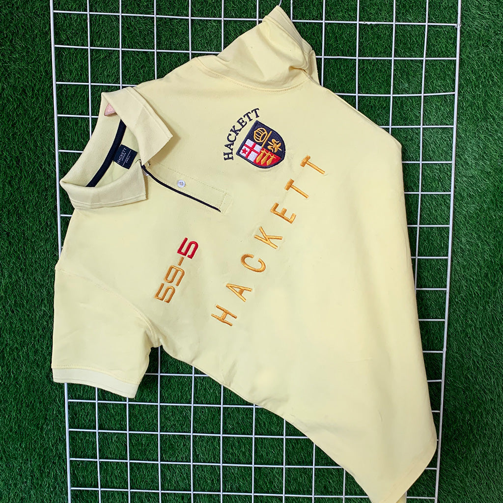 Hackett Embroidered Yellow Polo Shirt