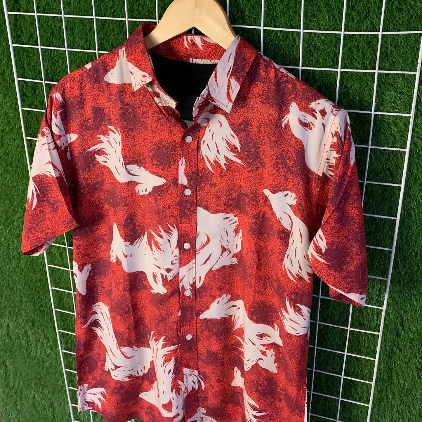 Fly Fish Red Printed Shirt - MS050