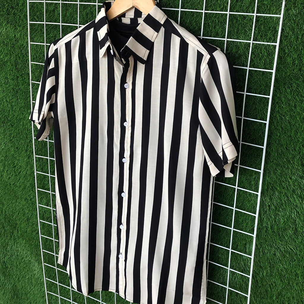 Black & Nomad Striped Shirt - MS013