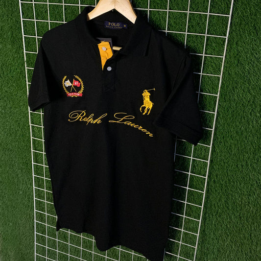Black Ralph Lauren Embroidered Polo Shirt