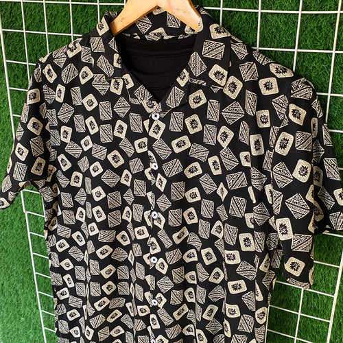 Black & Golden Biscuit Printed Shirt - MS058