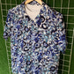 Flower Bunch Blue Printed Shirt - MS061