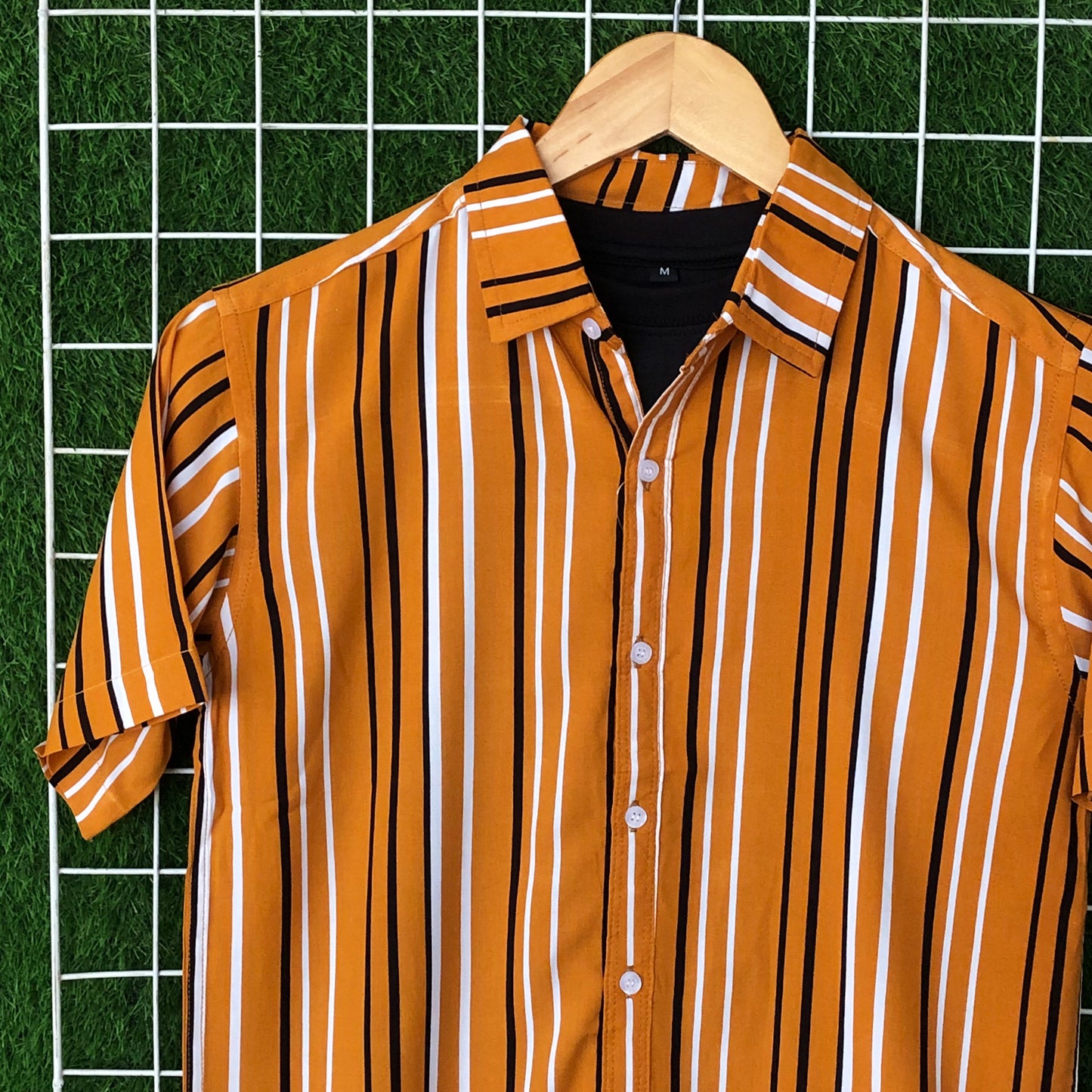 Tri-Color Mustard Striped Shirt - MS023