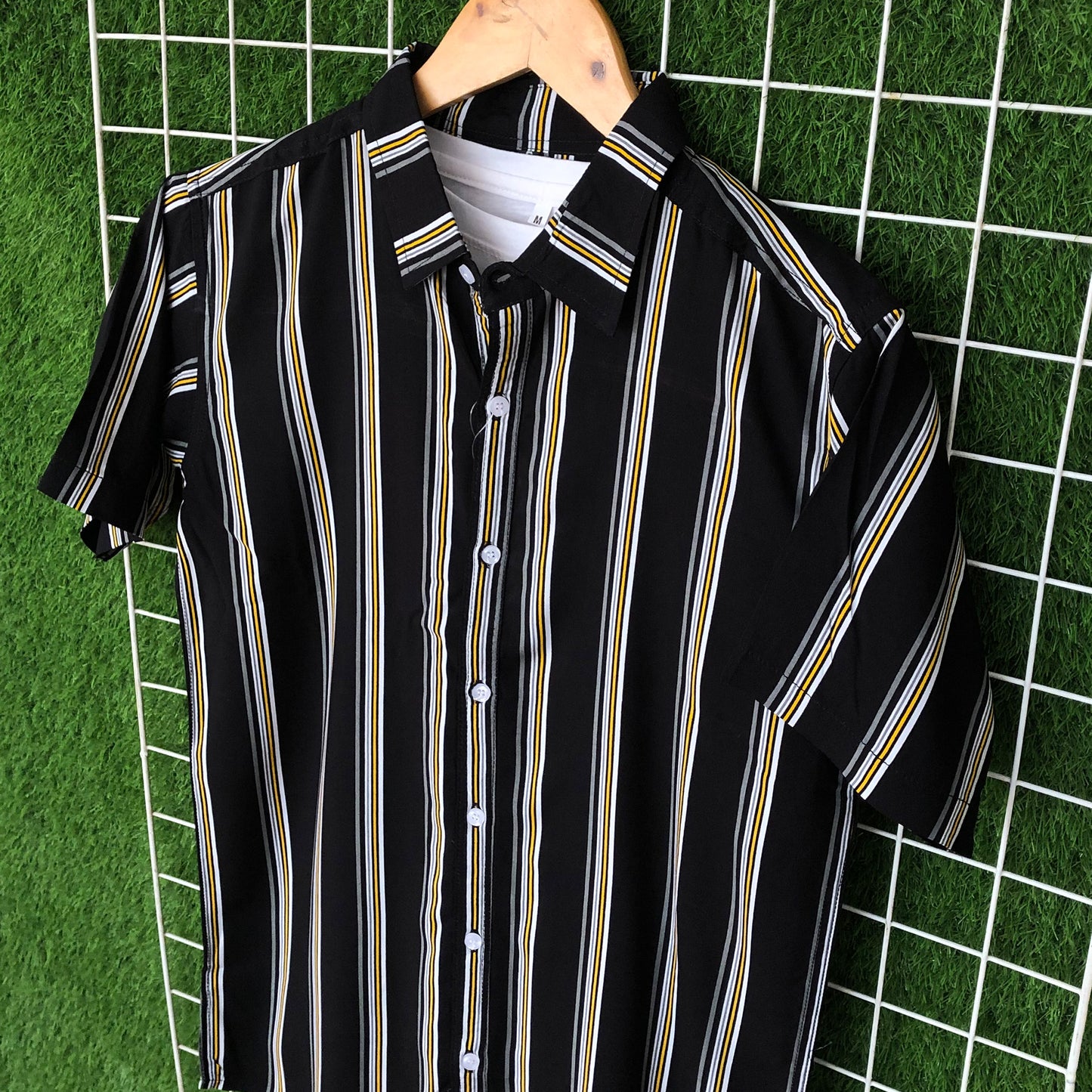 Tri-Color Black Striped Shirt - MS027