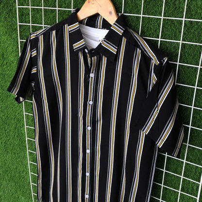 Tri-Color Black Striped Shirt - MS027
