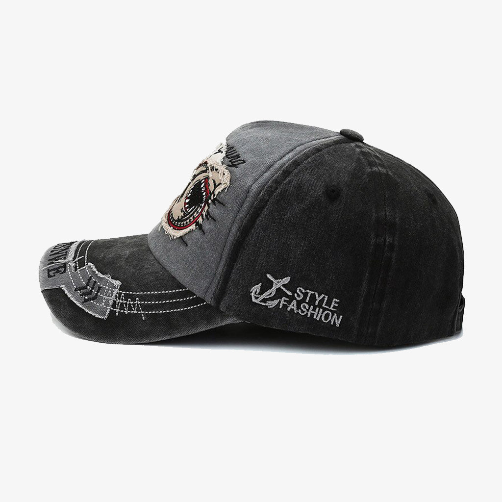 Grey Shark Embroidered Cap - CP011