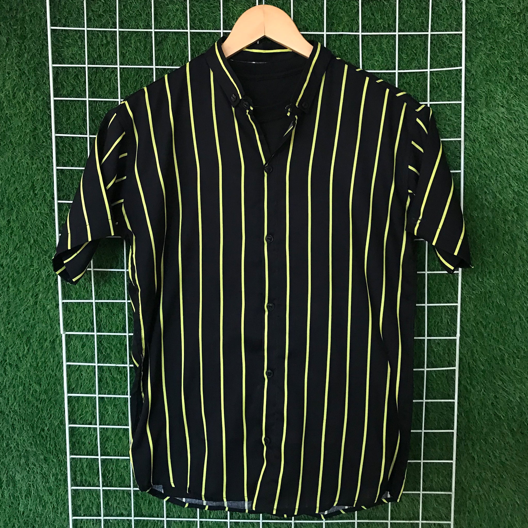 Black & Yellow Striped Shirt - MS044