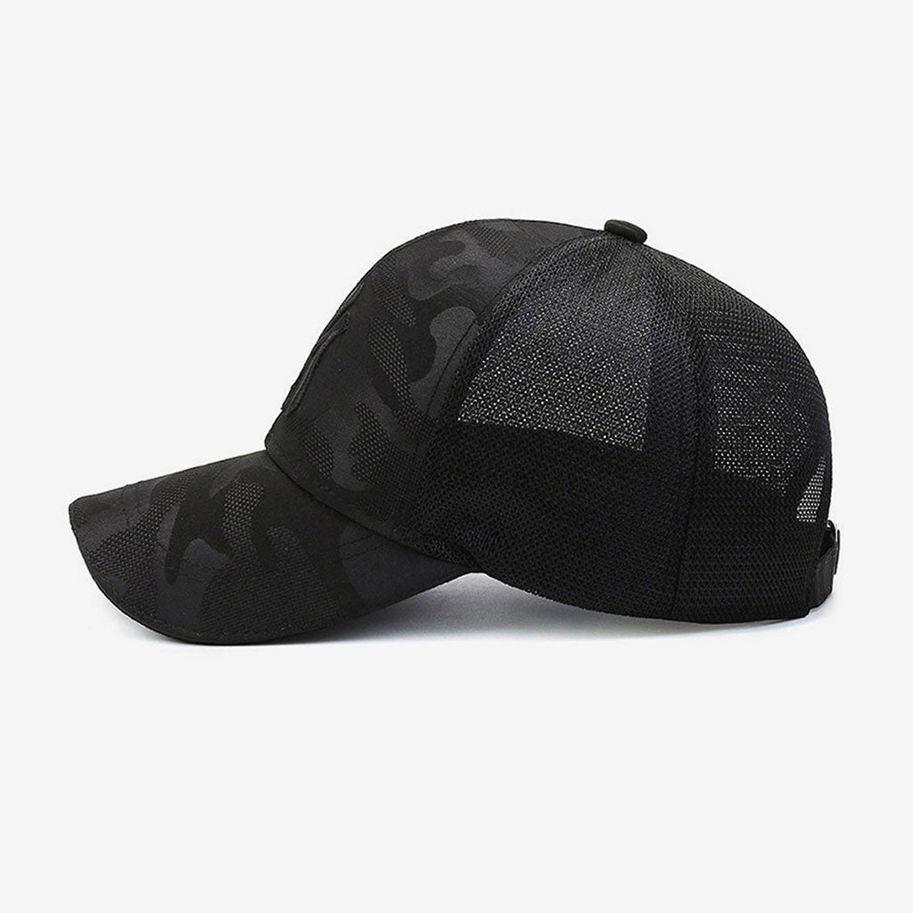 NY Black Camo Embroidered Cap - CP004