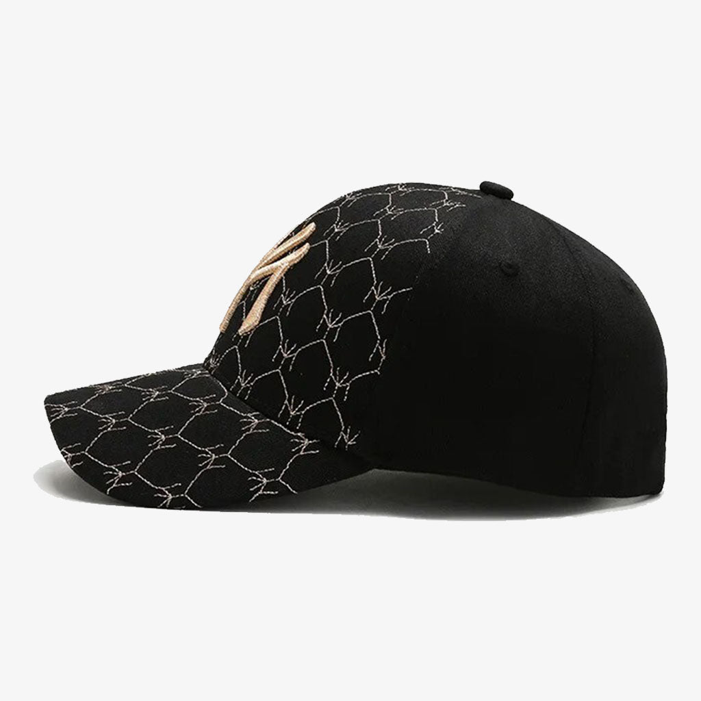 NY Embroidered Classic Black Cap - CP031