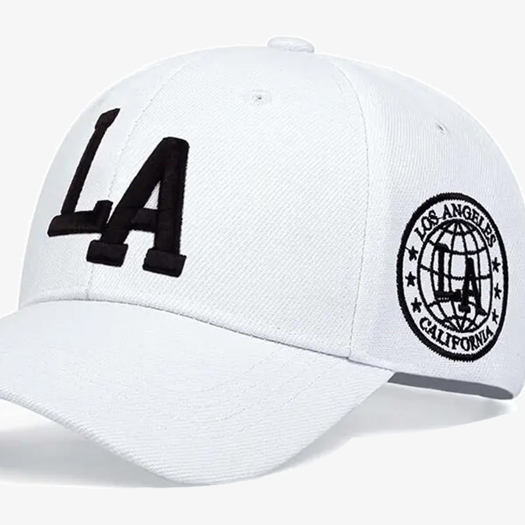 LA Embroidered White Cap - CP035