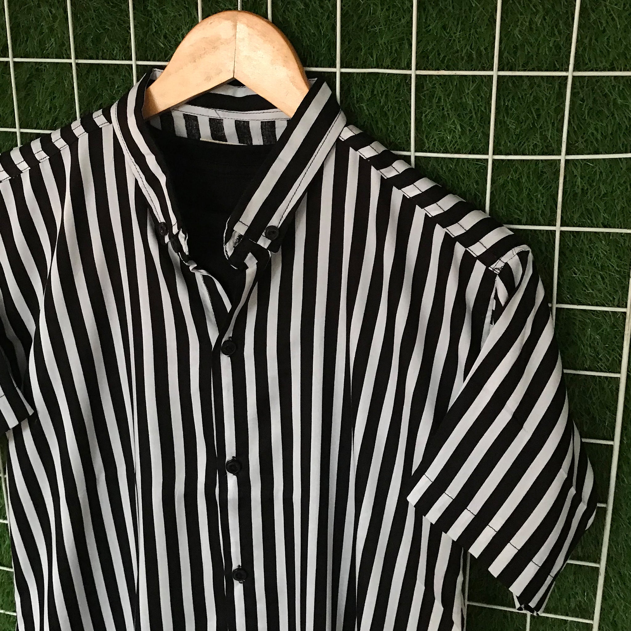 Black & White Striped Shirt - MS048