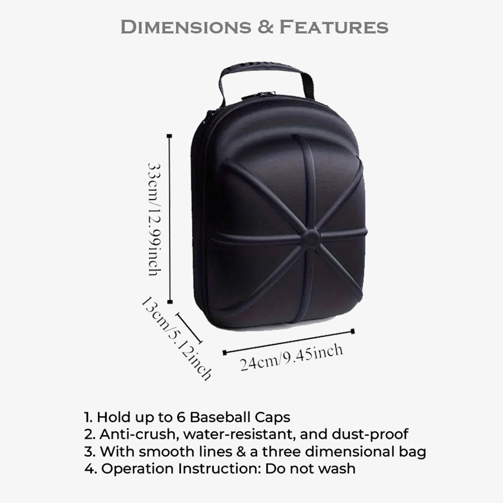 Hard Shell Cap Carrier Case - Black - BG000