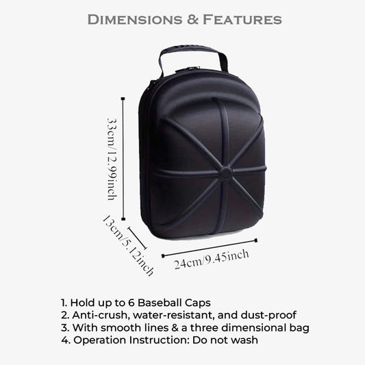 Hard Shell Cap Carrier Case - Black - BG000