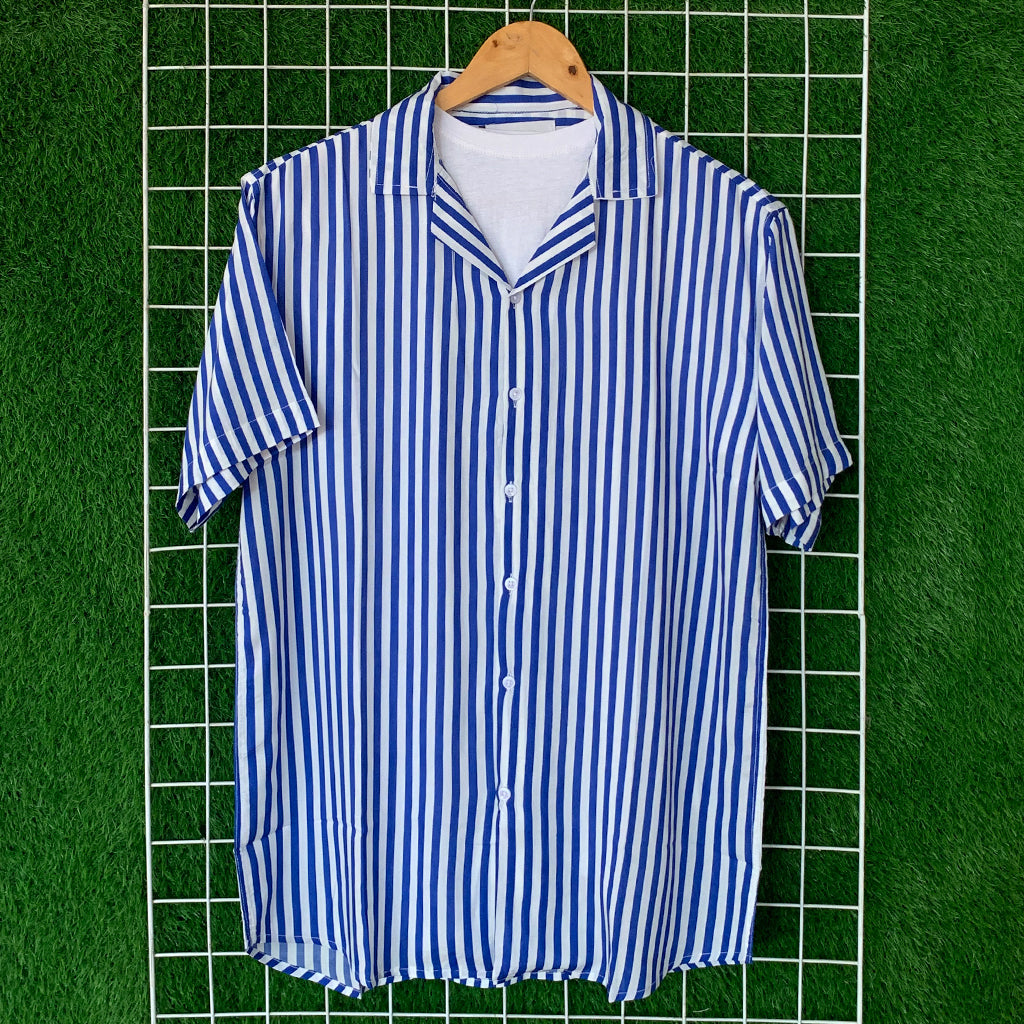 Blue & White Striped Shirt - MS033