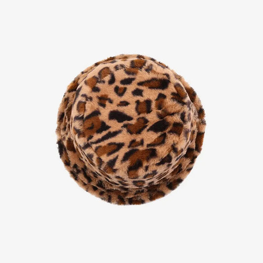 Soft Leopard Versatile Warm Bucket Hat - CP111