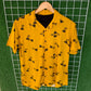 Yellow Leaf Printed Shirt - MS083