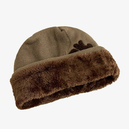 Premium Brown Fleece-Lined Knit Beanie - CP087