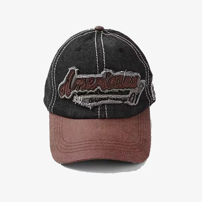 Two-Tone Denim Charcoal Embroidered Cap - CP100