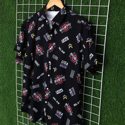 All Star Printed Black Shirt - MS005