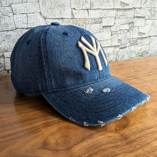 NY Blue Denim Embroidered Cap - CP085