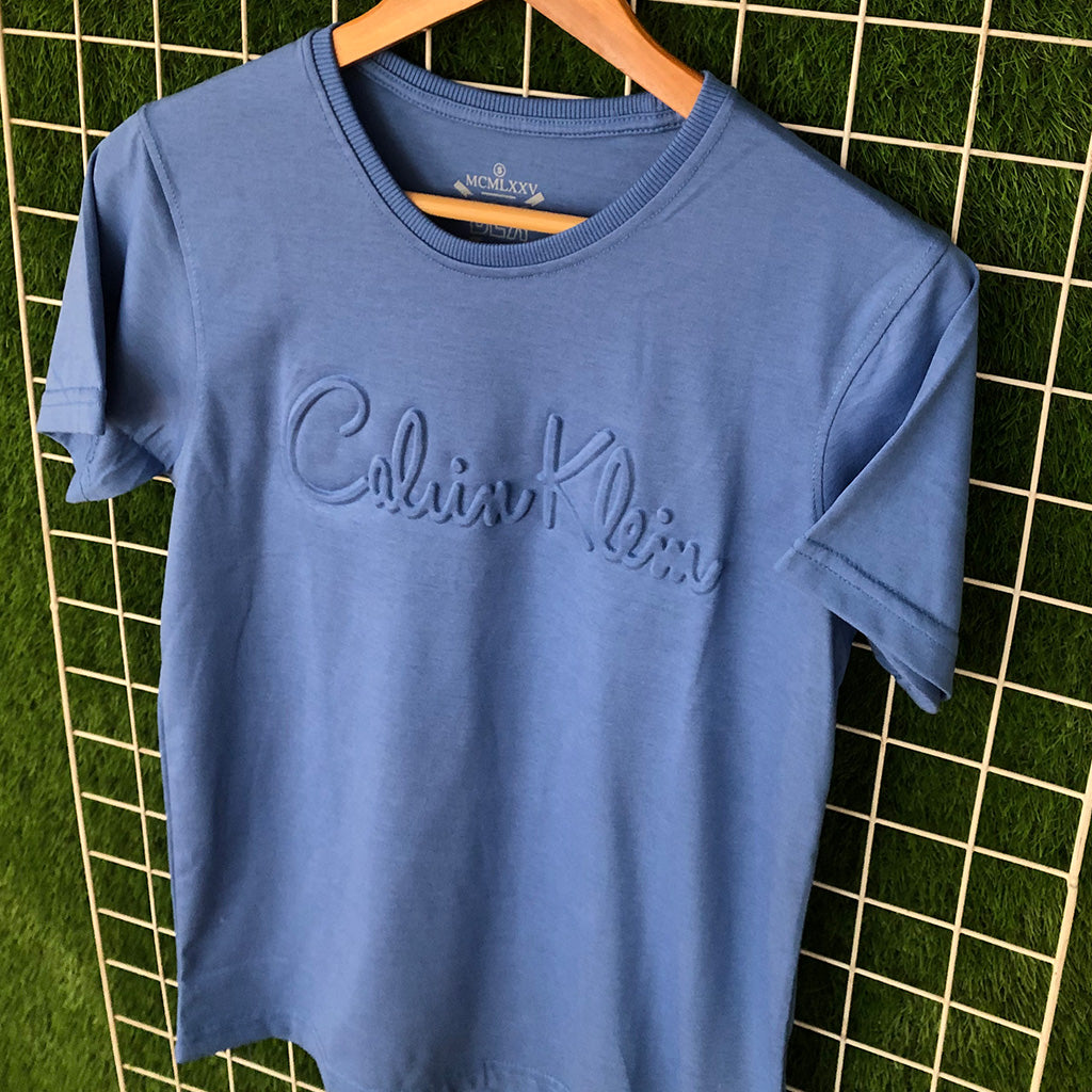 Embossed Cool Blue T-Shirt