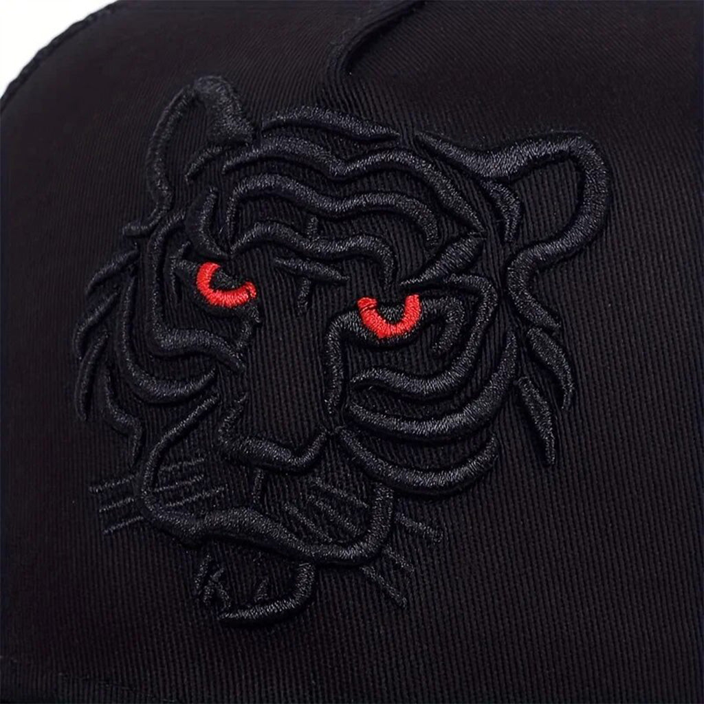 Black Tiger Embroidered Mesh Cap - CP040