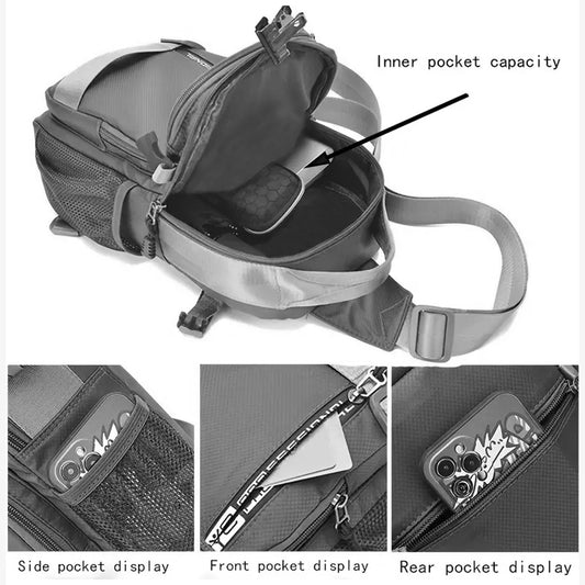 Grey Contrast Crossbody Chest Bag - BG005