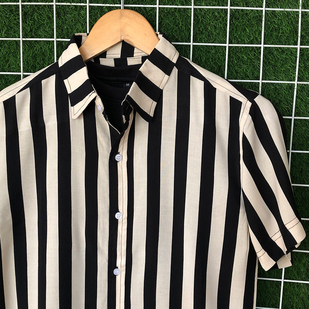Black & Nomad Striped Shirt - MS013