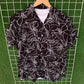 White Floral Black Hawaiian Shirt - MS087