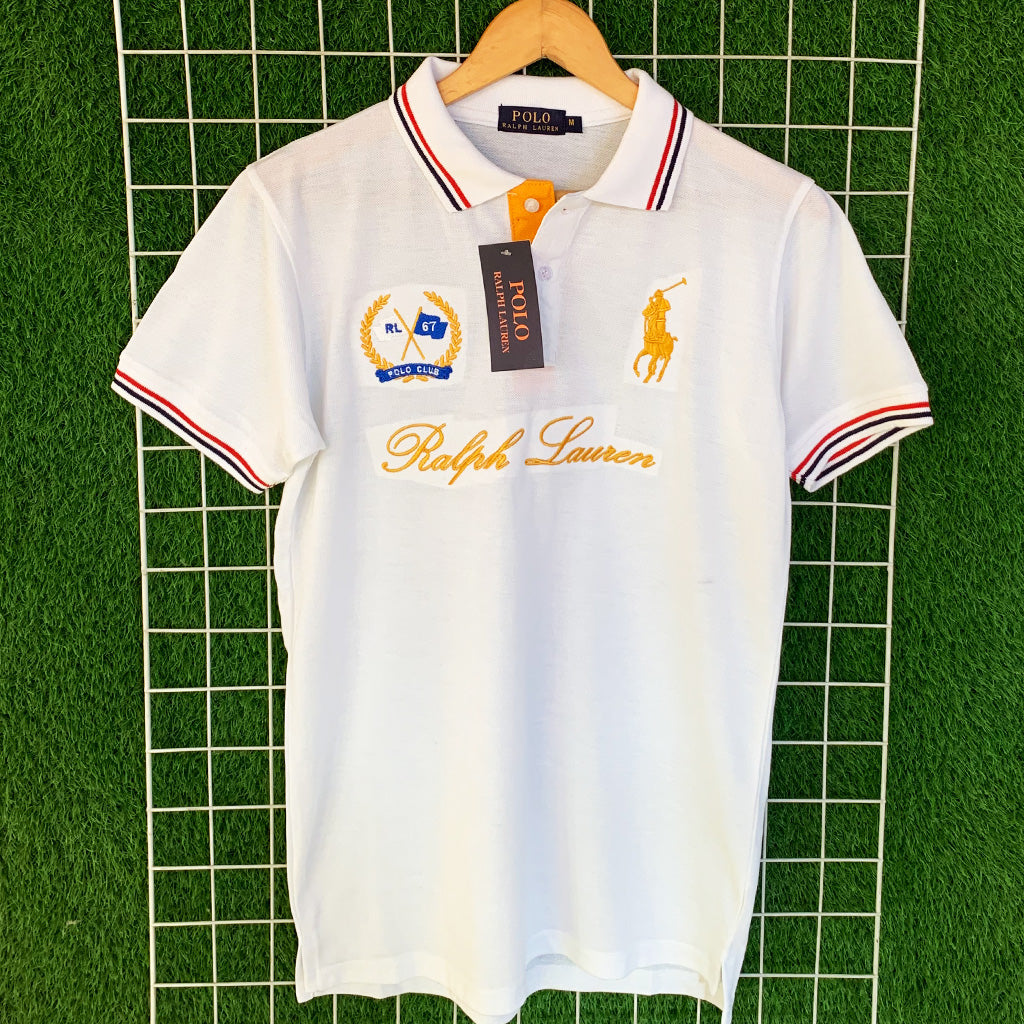 White Ralph Lauren Embroidered Polo Shirt