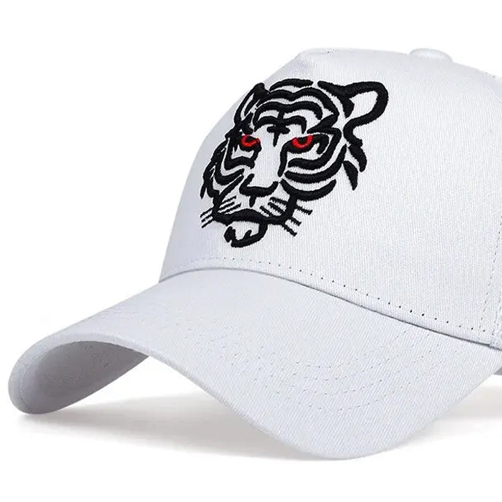 White Tiger Embroidered Mesh Cap - CP071