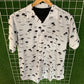 Black & White Palm Art Printed Shirt - MS088