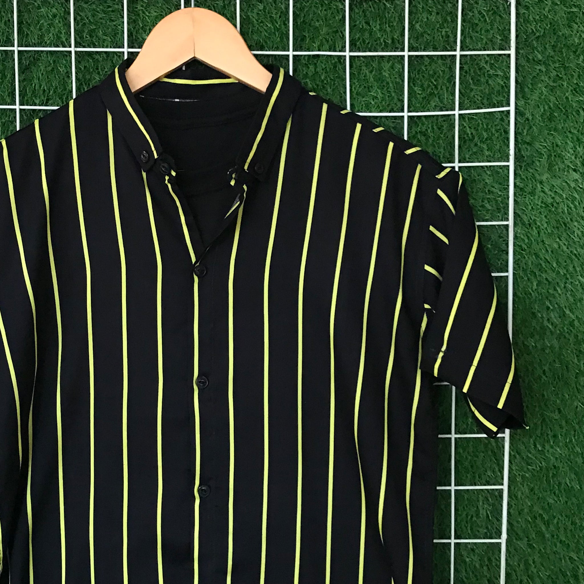 Black & Yellow Striped Shirt - MS044