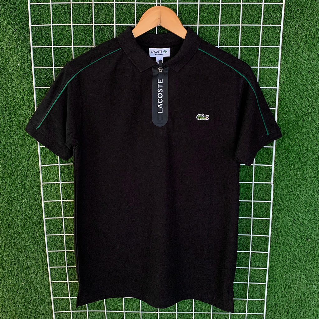 Premium Zipper Black Polo Shirt