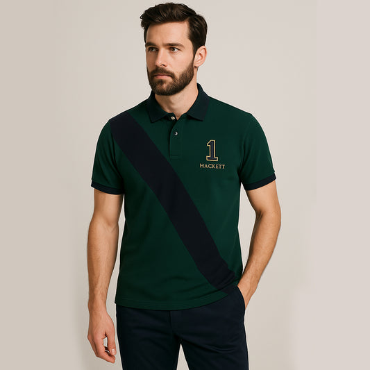 Premium HCKT Teal Contrast Polo Shirt