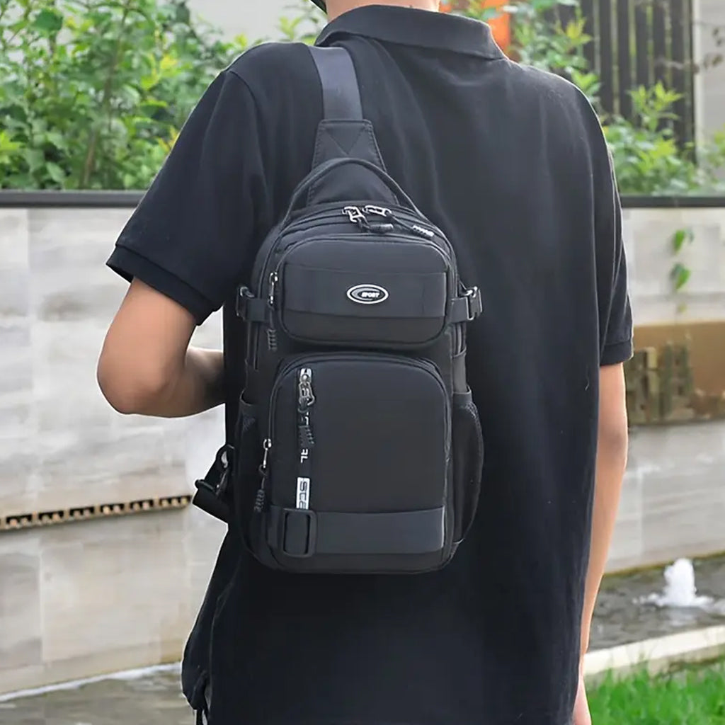 Grey Contrast Crossbody Chest Bag - BG005