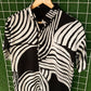 Black & White Curves Printed Shirt - MS072