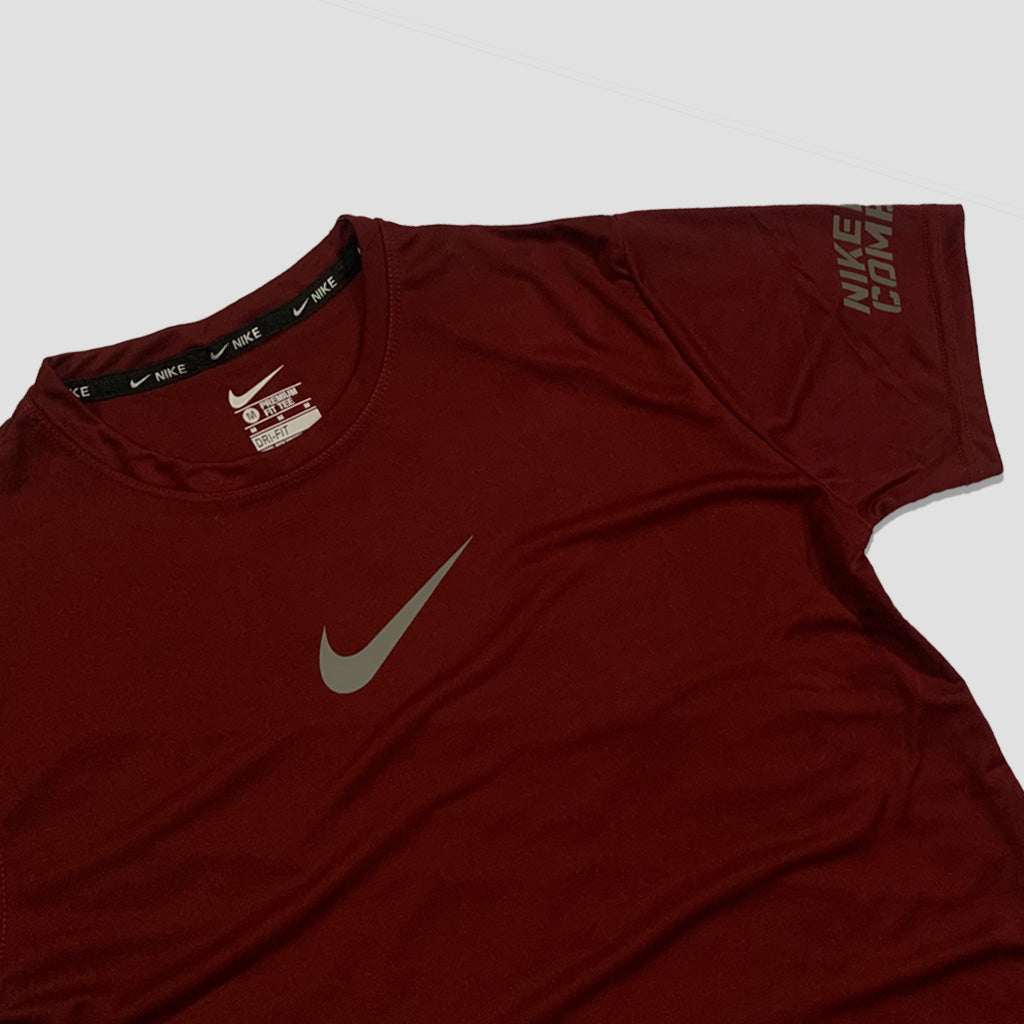 Dry Fit Tee With Reflector Logo - MAROON