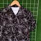 White Floral Black Hawaiian Shirt - MS087