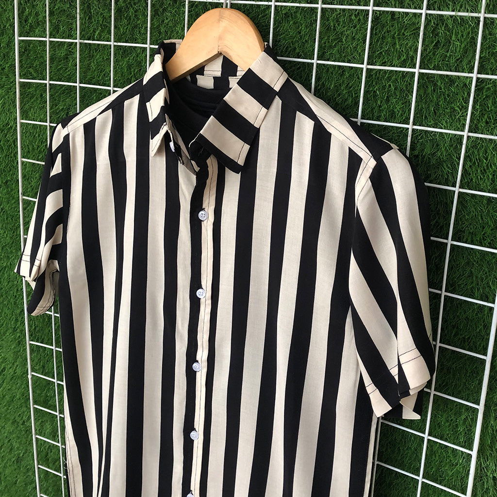 Black & Nomad Striped Shirt - MS013