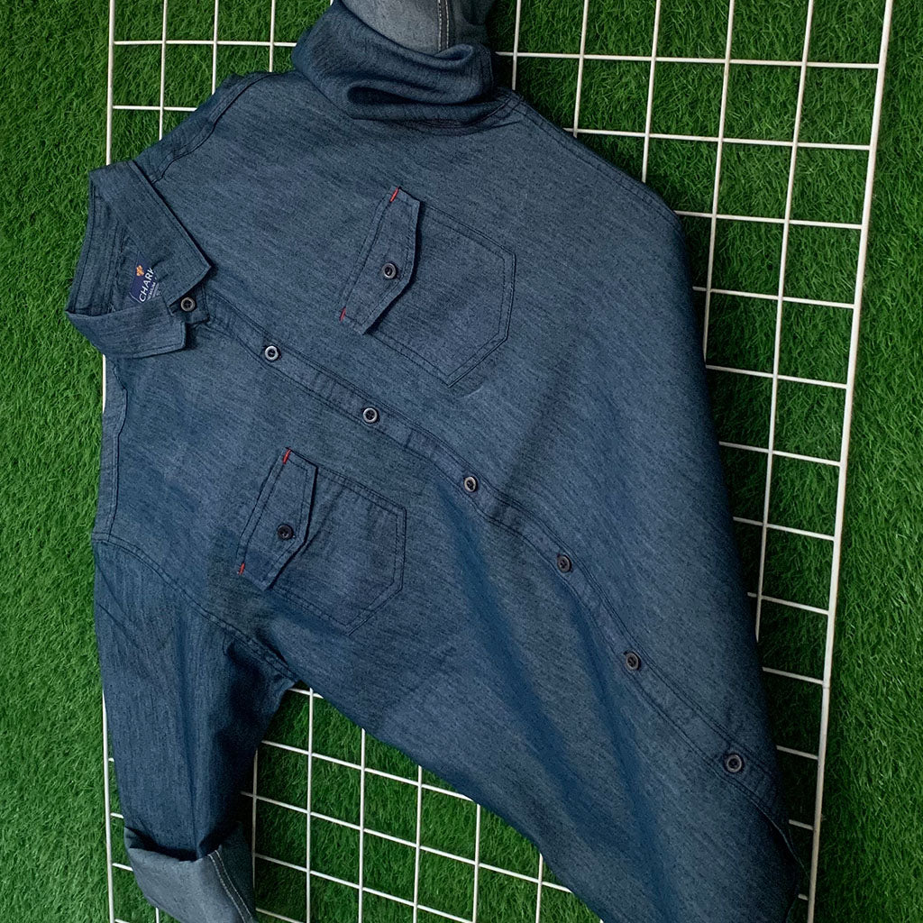 Prussian Blue Denim Full Sleeves Shirt