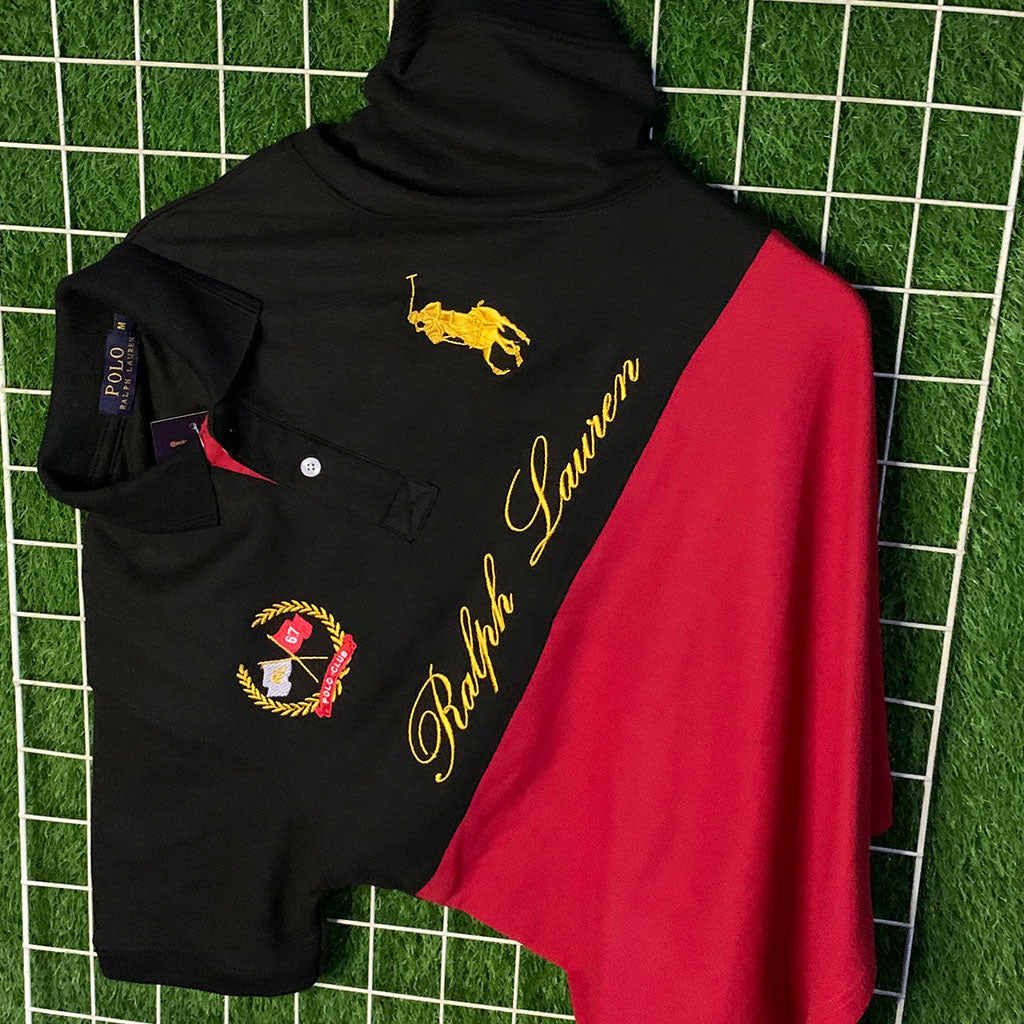 Black & Red Ralph Lauren Embroidered Polo Shirt