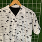 Black & White Palm Art Printed Shirt - MS088