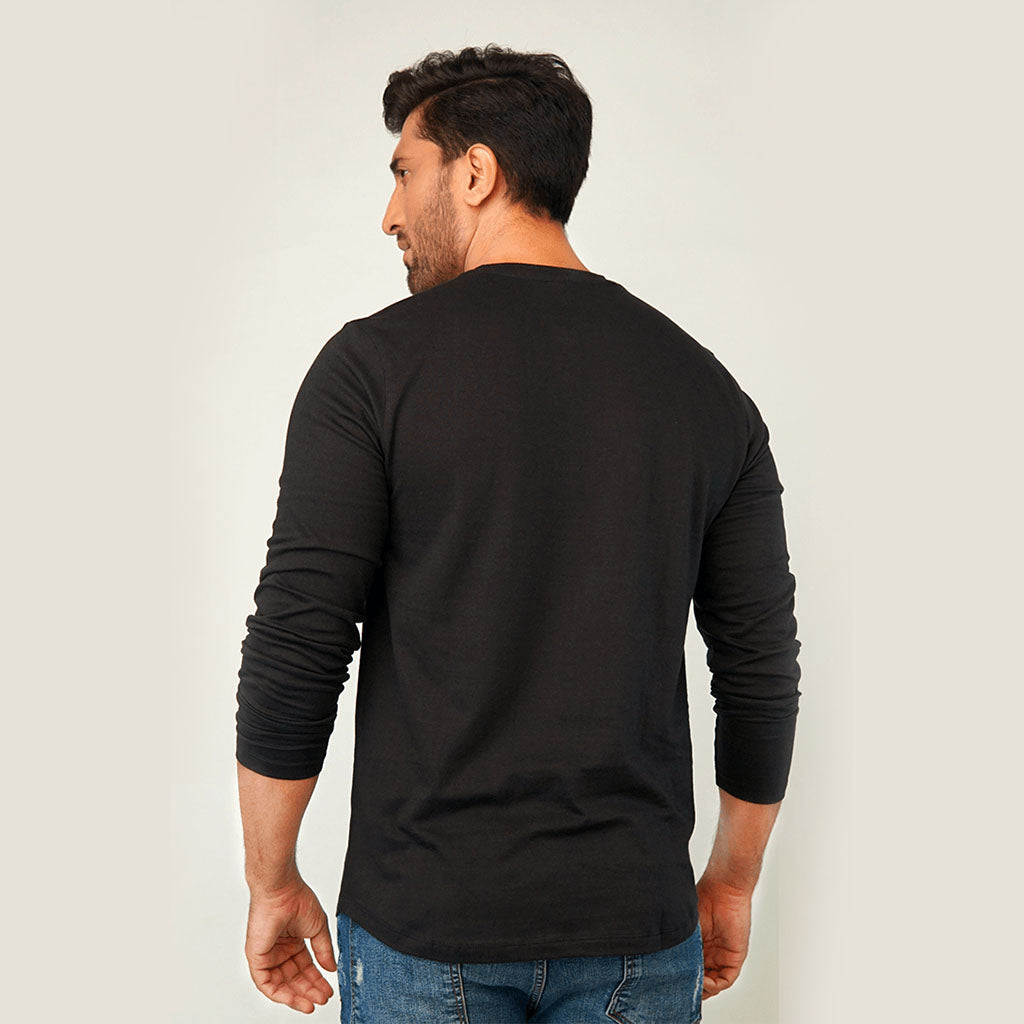 Full Sleeves Basic Black T-Shirt